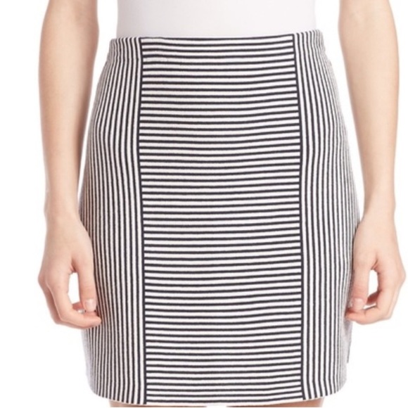 Y2k vintage striped cream pencil skirt formal Oscar de la renta designer size 10